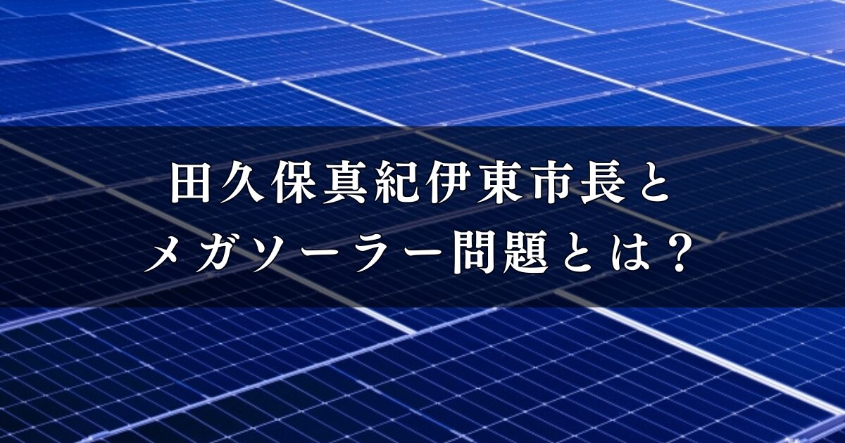 田久保真紀伊東市長とメガソーラー問題とは？市の取り組みと住民の声
