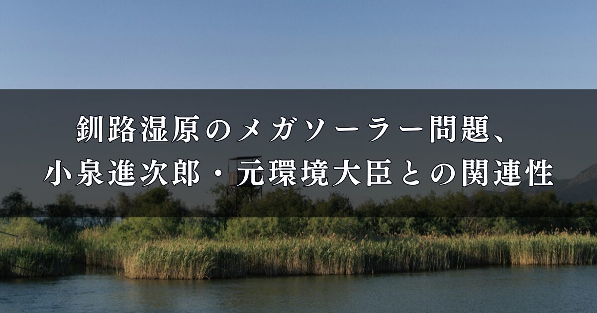 釧路湿原のメガソーラー問題、小泉進次郎・元環境大臣との関連性を徹底調査!